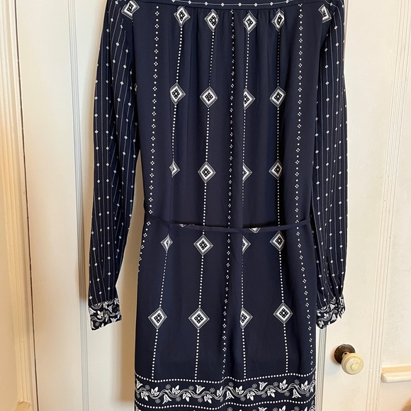 Ann Taylor Loft Belted Navy Geometric and Floral Dress NWT - Picture 11 of 16